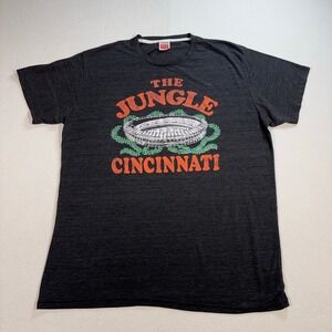 Homage‎ Cincinnati Bengals Single Stitch T-Shirt Mens XL Gray The Jungle Graphic